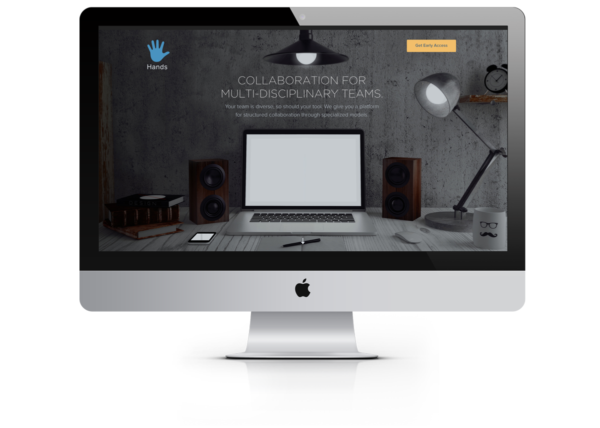 hands marketing page landing page Collaboration