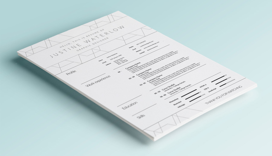 a4 clean creative Curriculum Vitae CV design Employment interview job modern portfolio Resume simple