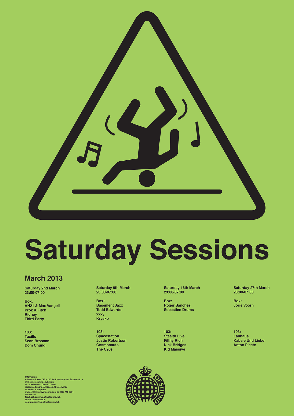 D&AD Ministry of Sound Saturday Sessions posters DANCE  