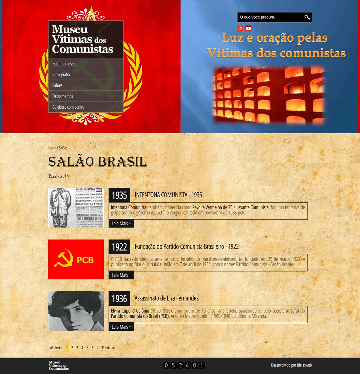 historia Museu vítimas Comunistas DEPOIMENTOS   php mysql css HTML JavaScript jquery