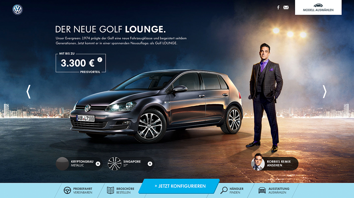 VW club and lounge CGI configurator postproduction Web automotive   rendering 3D car