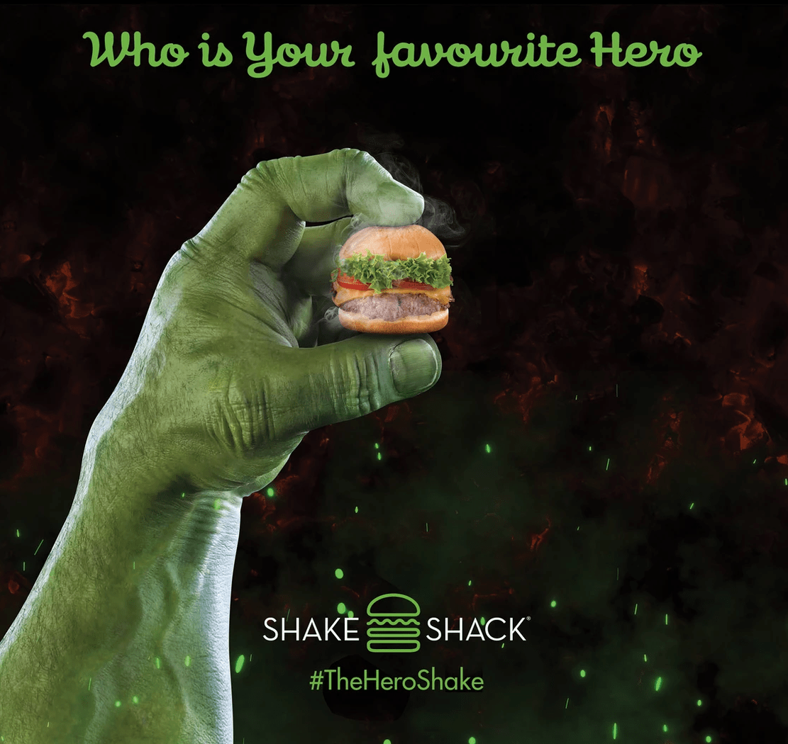 Avengers Yaser Alsiksik Shake Shack restaurant creative idea social media campaign ad Hulk