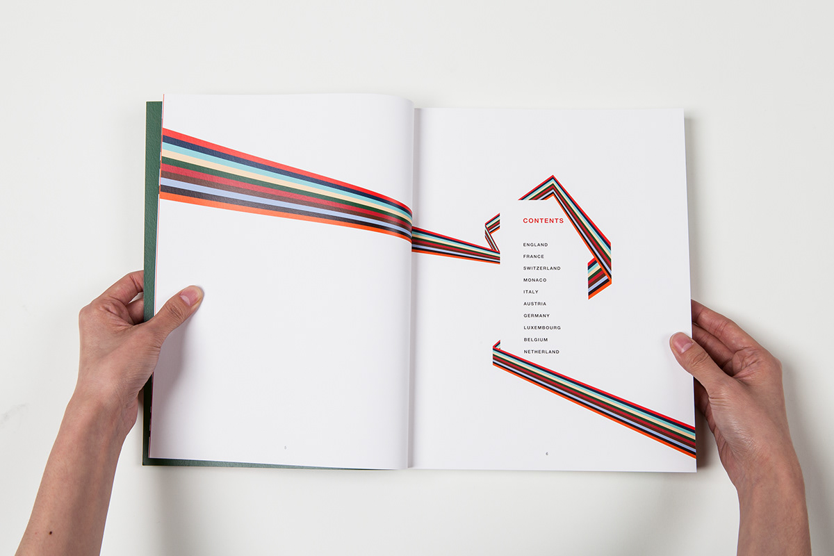 Travel Europe line color trip editorial Bookdesign book Layout