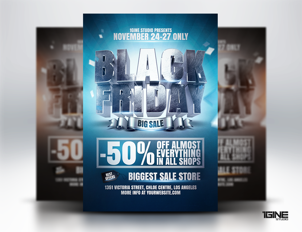 3D advertisement bash black card Christmas corporate Cyber Monday Deal discount