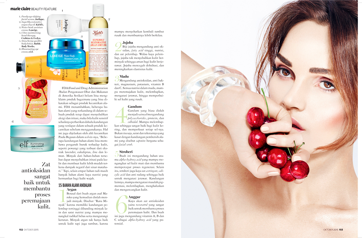 marie claire beauty natural skin organic editorial skincare Cosmetic makeup Fruit