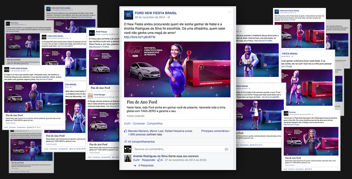 Ford automotive   social posts facebook wishlist Christmas gift surprise interactive