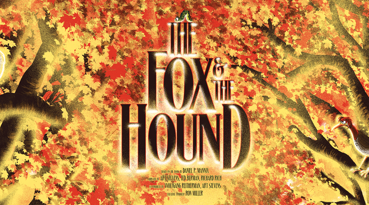 fox and the hound disney animated 2D friendship poster screenprint Adobe Photoshop adobe illustrator Nature animals