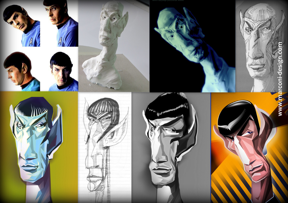 leonard nimoy Nimoy Star Trek mr. spock spock long live prosper caricature   vector drawing