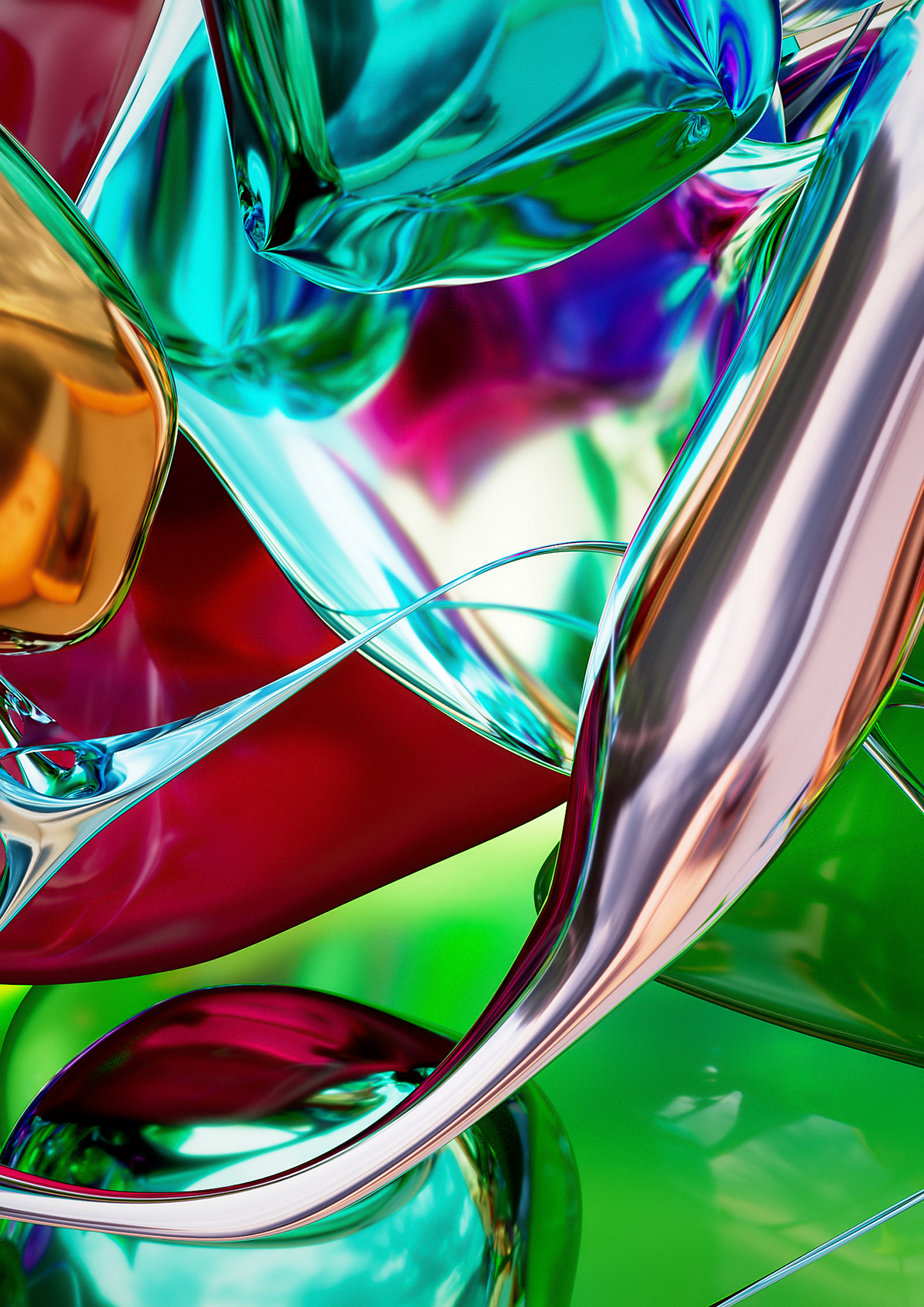 3D abstract background CGI Colourful  glass Keyvisual luxury swirl wallpaper