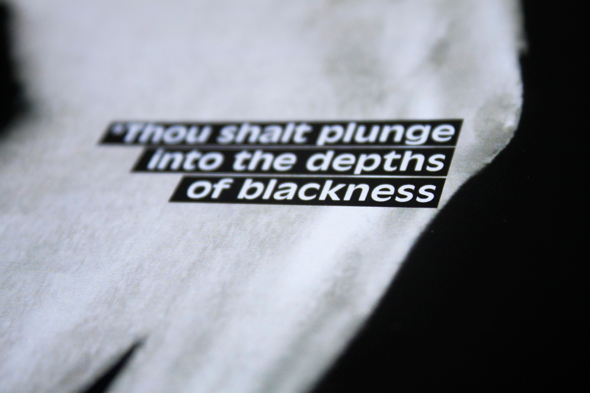 meta typography   editorial object  manifesto appearances Illusions blackness truth Go Beyond mask unexplored world depths unknown