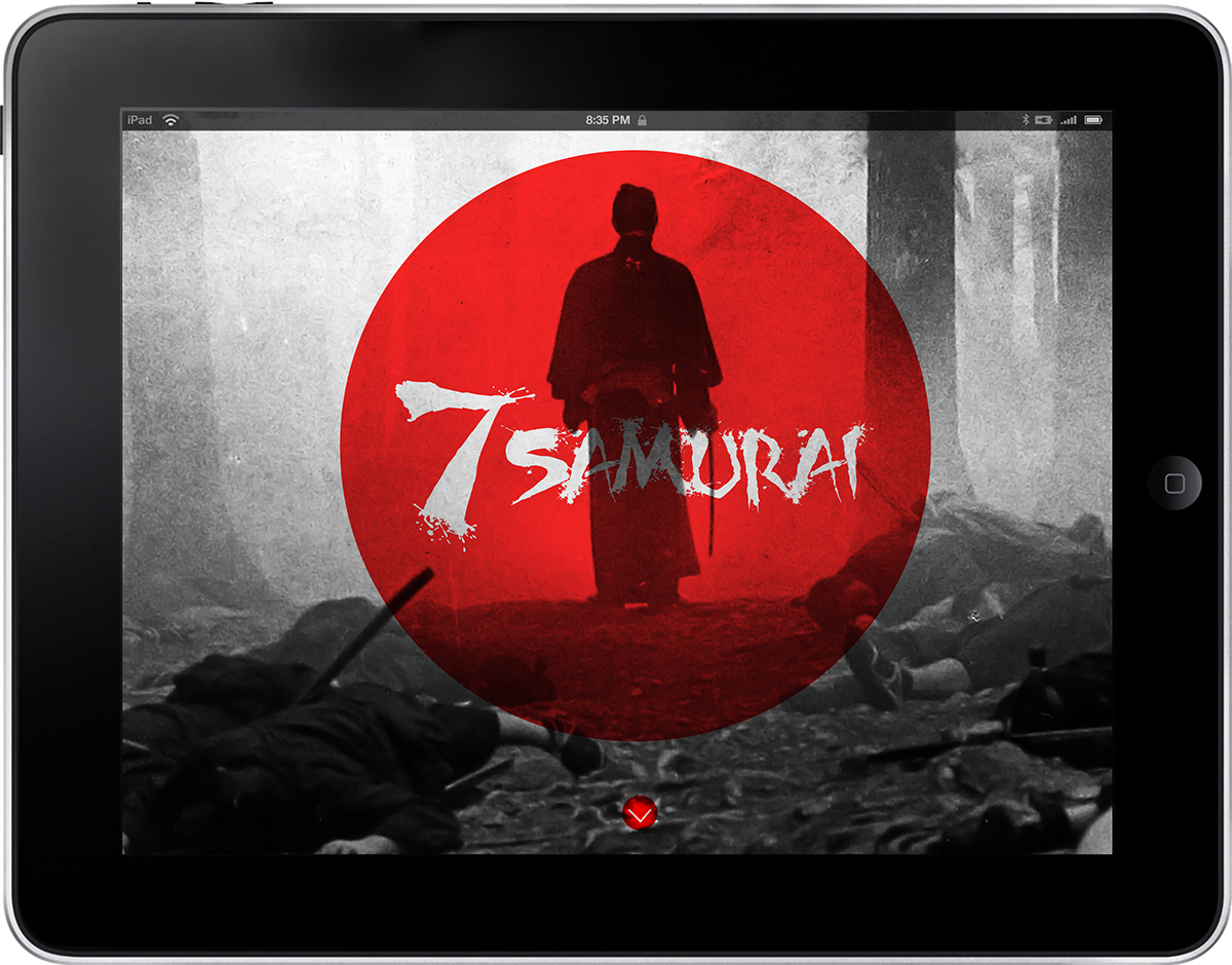 iPad poster tipo director weekend festival akira kurosawa seven samurai graphic design student Project
