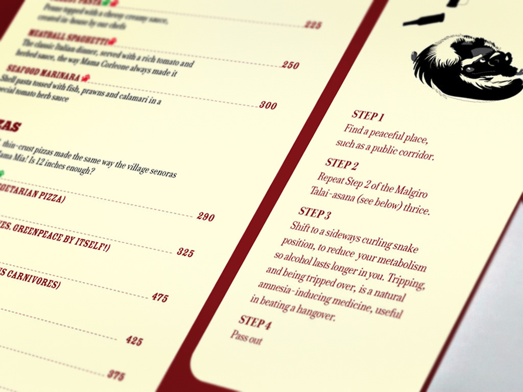 Toit menu menu design Web microsite