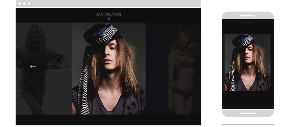 Jan Welters UI Responsive Design fashion photography Website minimal
