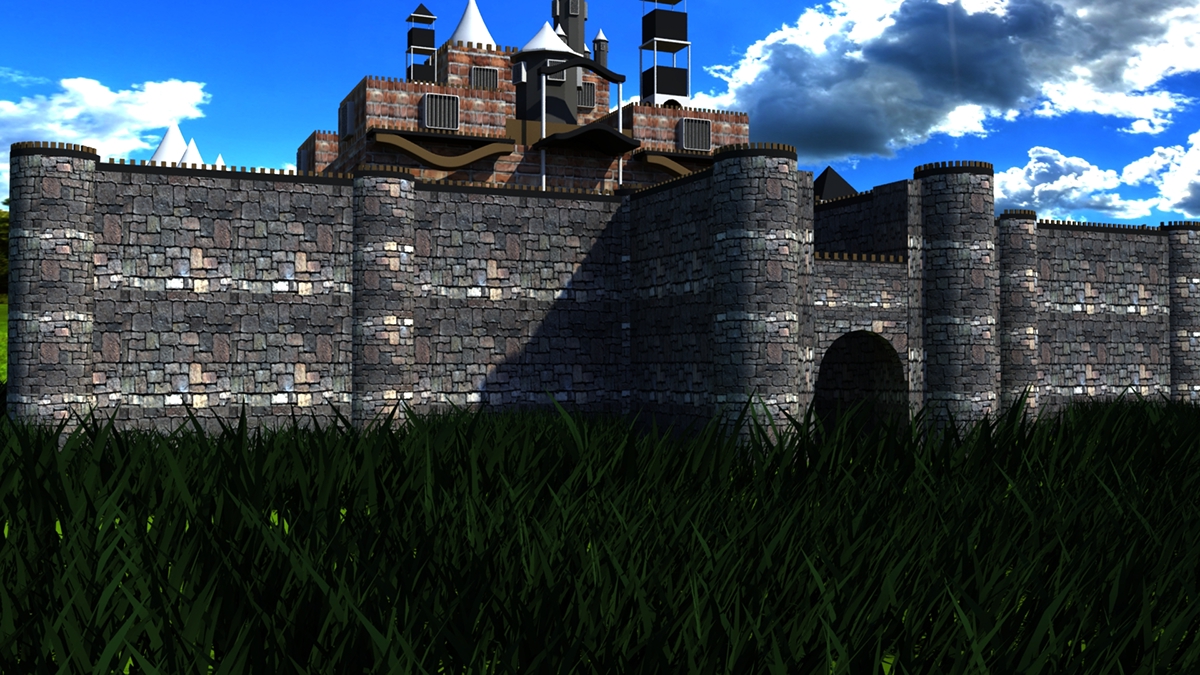 Maya 3D Castle exterior design Hard Surface Modeling