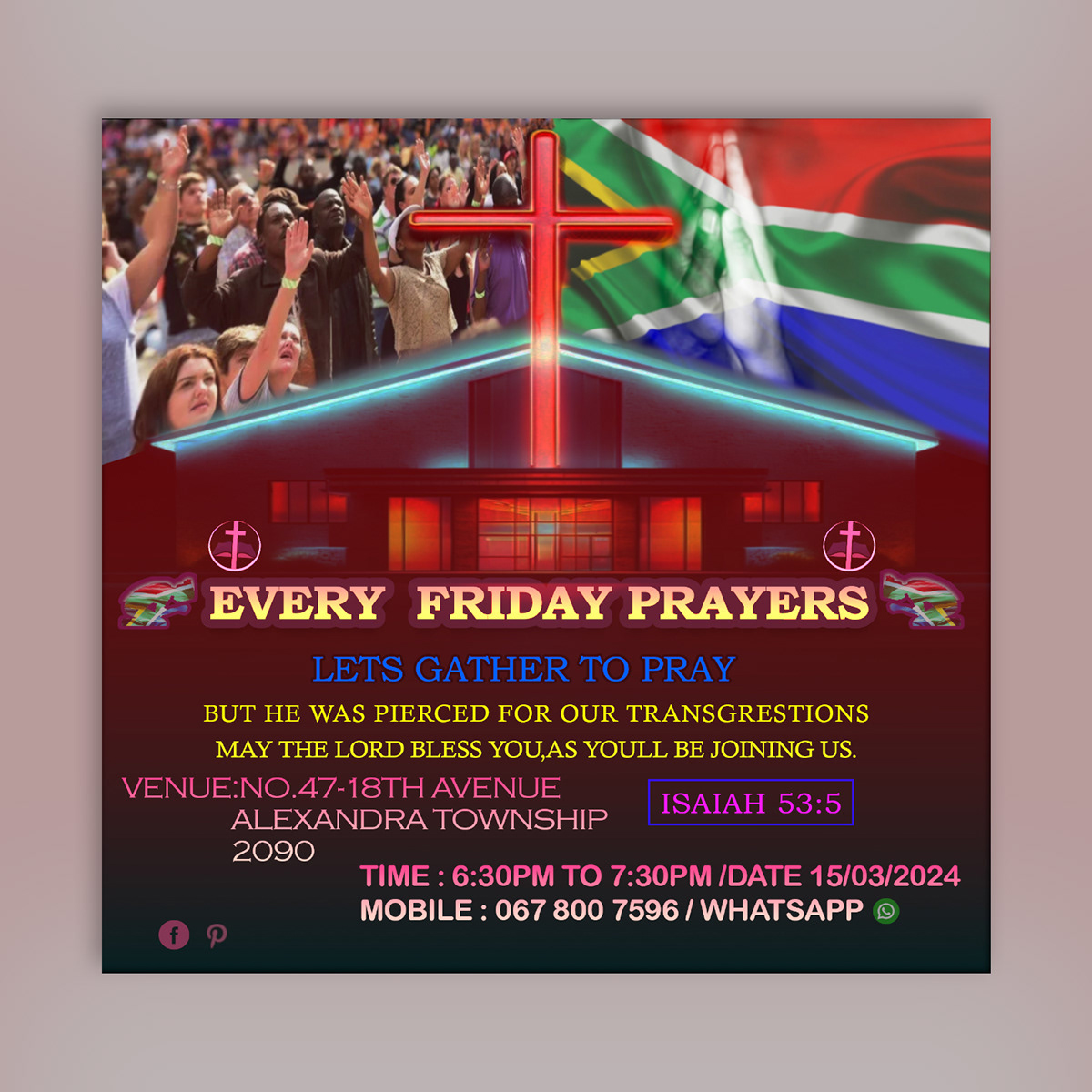 Social media post Socialmedia south africa Facebook poster instagram banner Graphic Designer Instagram Post Social Media Design prayer poster