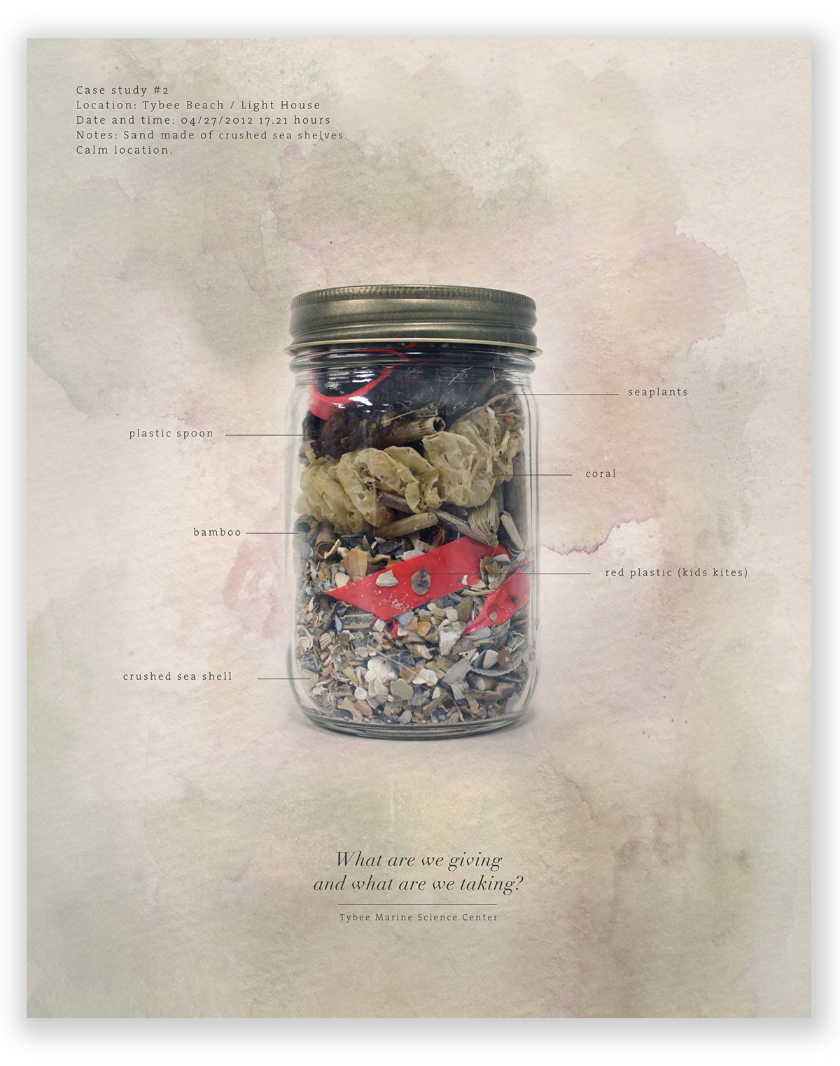 Tybee awareness watercolors texture jar
