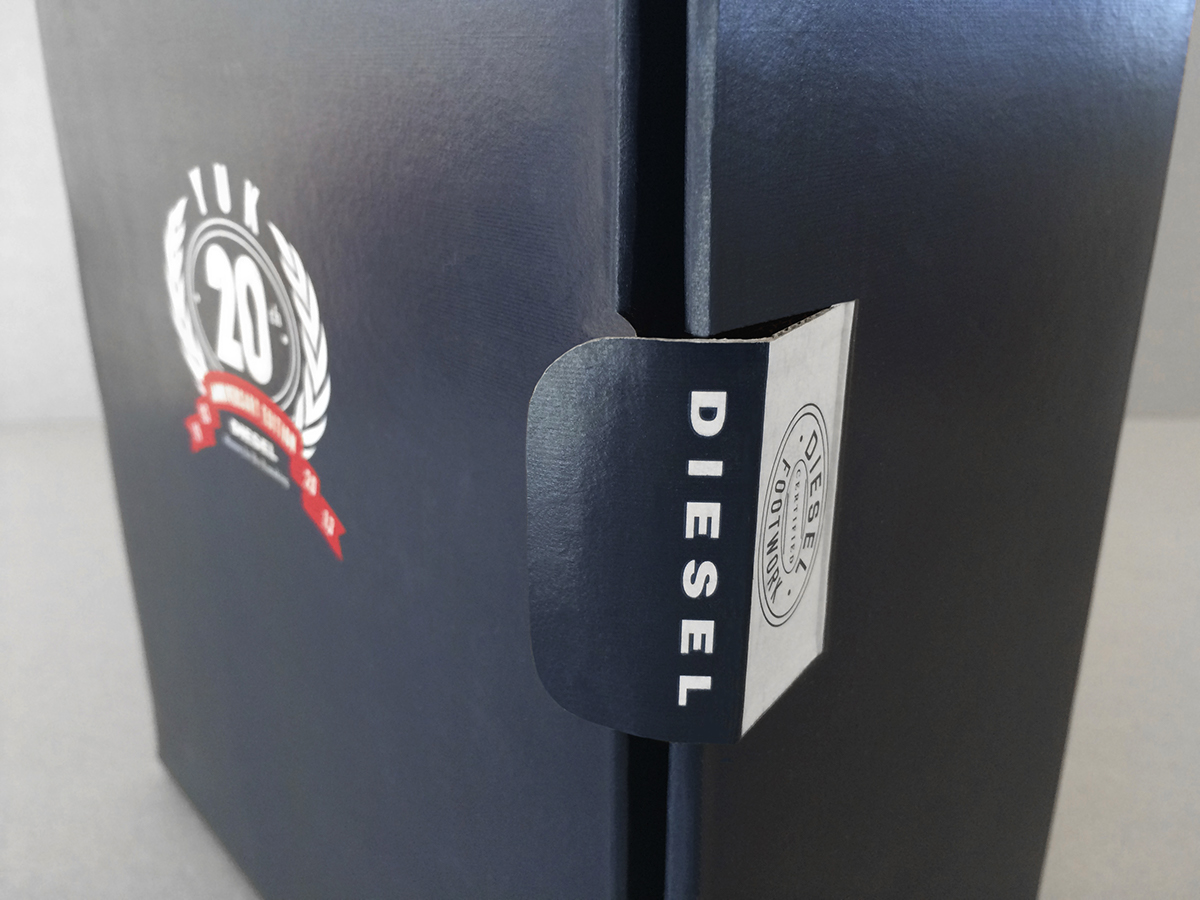 packaging design shoes box illustration display yuk anniversary edition diesel fashion