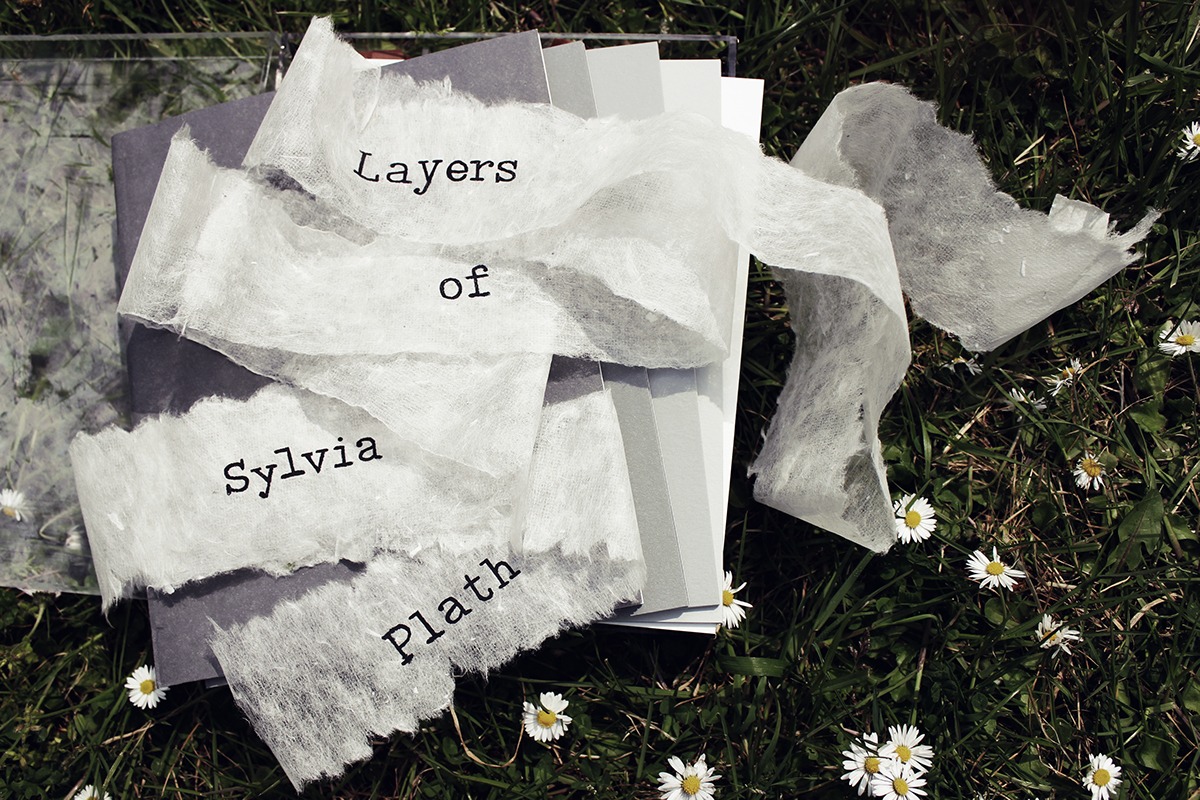 sylvia plath book artist poem box tissue leather Tiny handmade layers