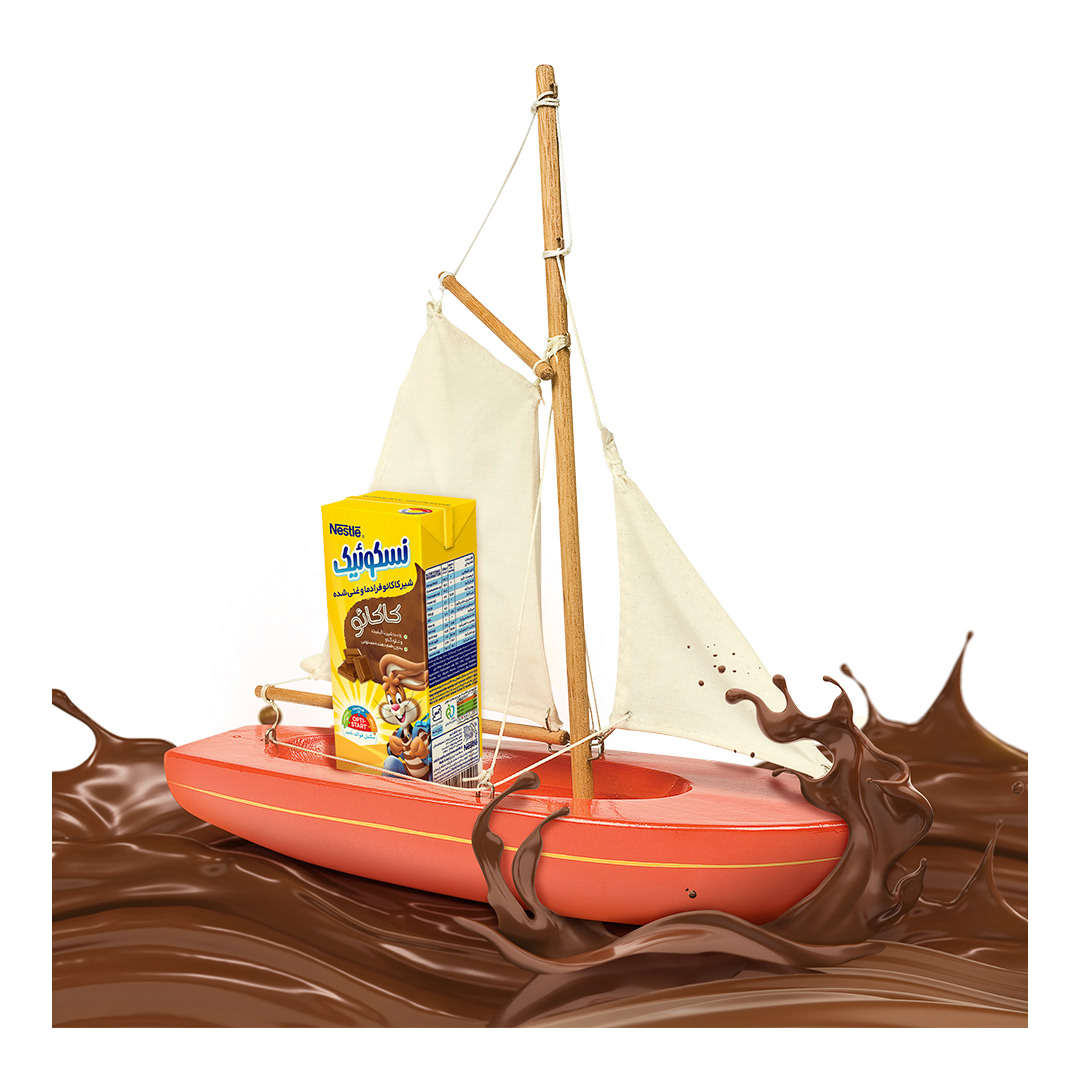 Advertising  Billboards boat chocolate digital painting ILLUSTRATION  Nesquik nestle Packaging posm