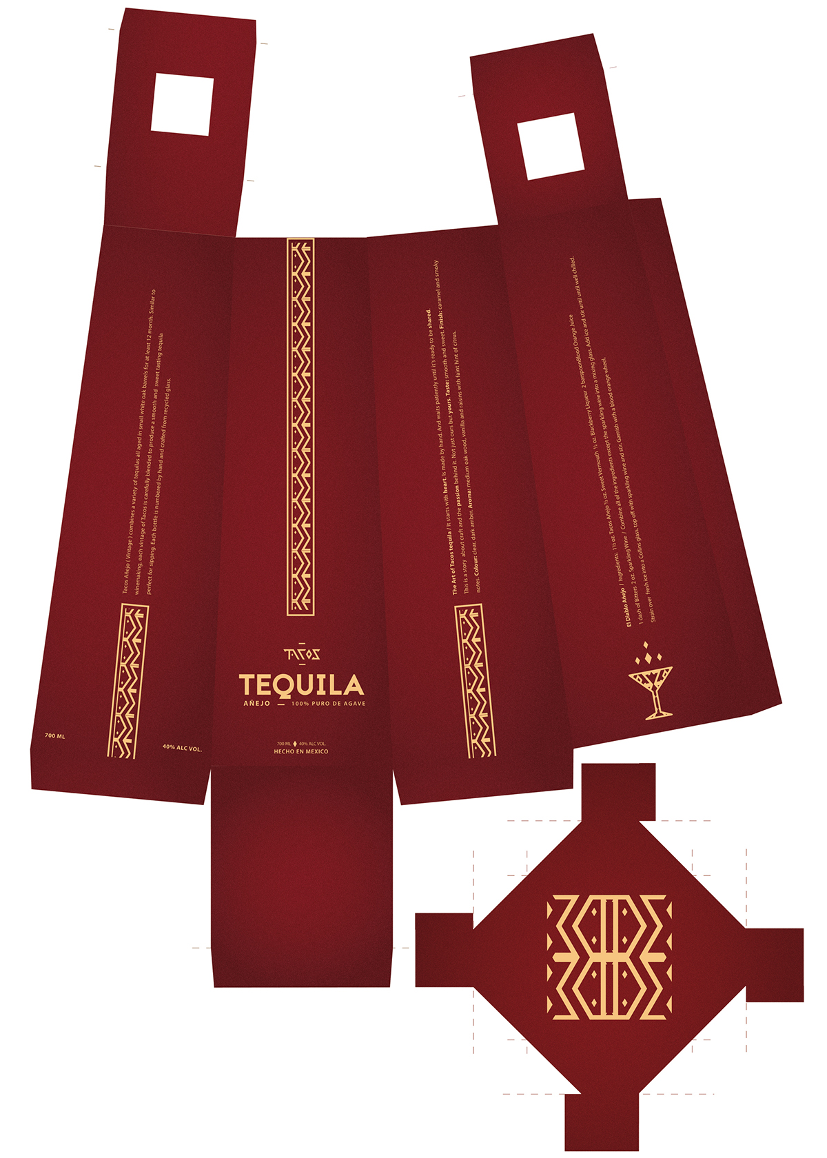 #packaging #graphic design #Print Design #tacos #tequila  #drink adaa_2015 red beverage