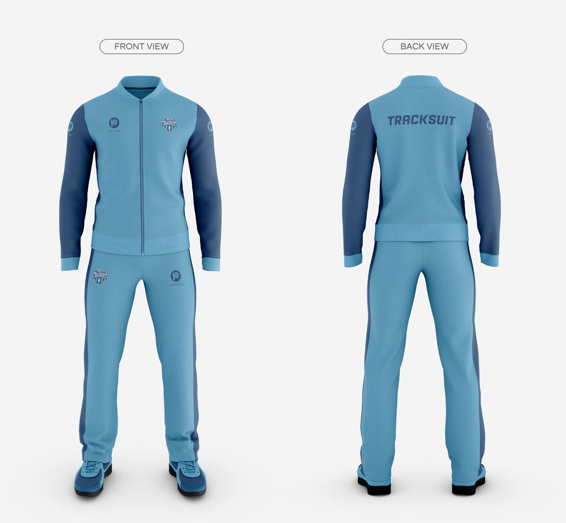 tracksuit apparel uniform sportwear suit mock-up sport baseball collar zipped jacket sweatpants