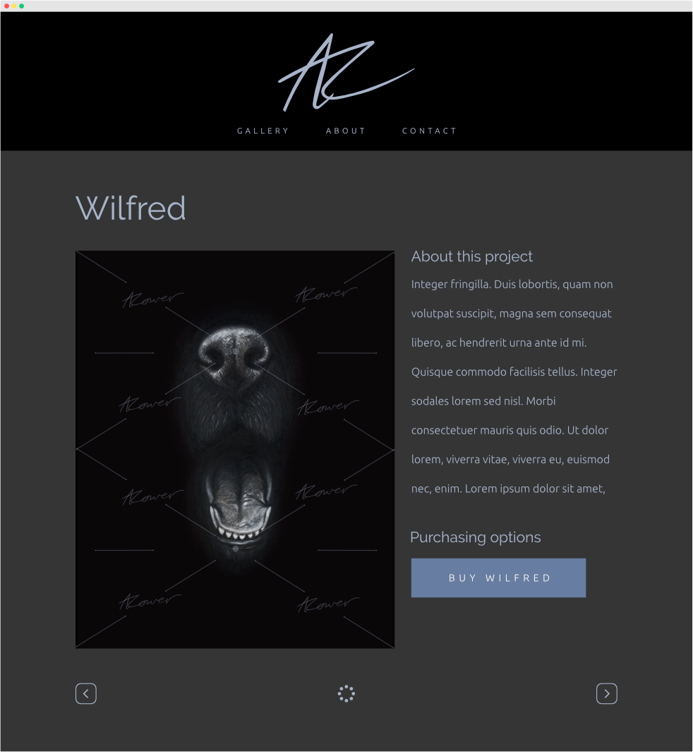 Website artist charcoal wild animals Logo Design digital brochure business card