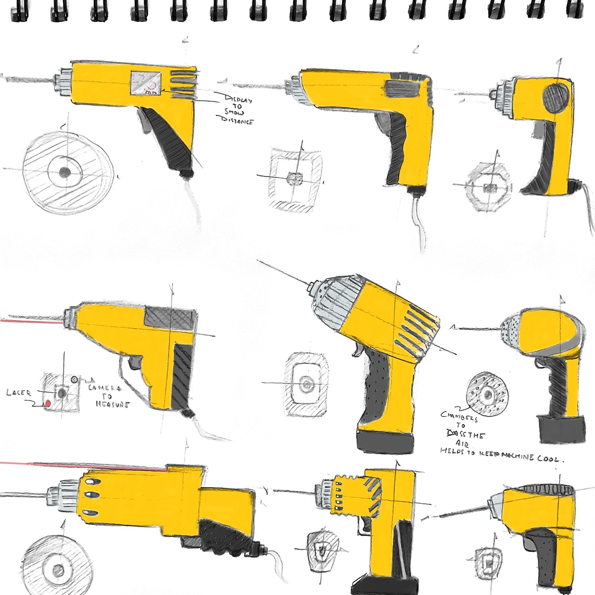 digital sketches Marker Copic sketchbook photoshop Render concept ideation industrial design 