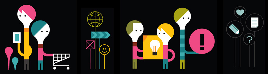 Vector Illustration presentation graphic illustration contagious brand Collaboration customer journey Service design social bussines