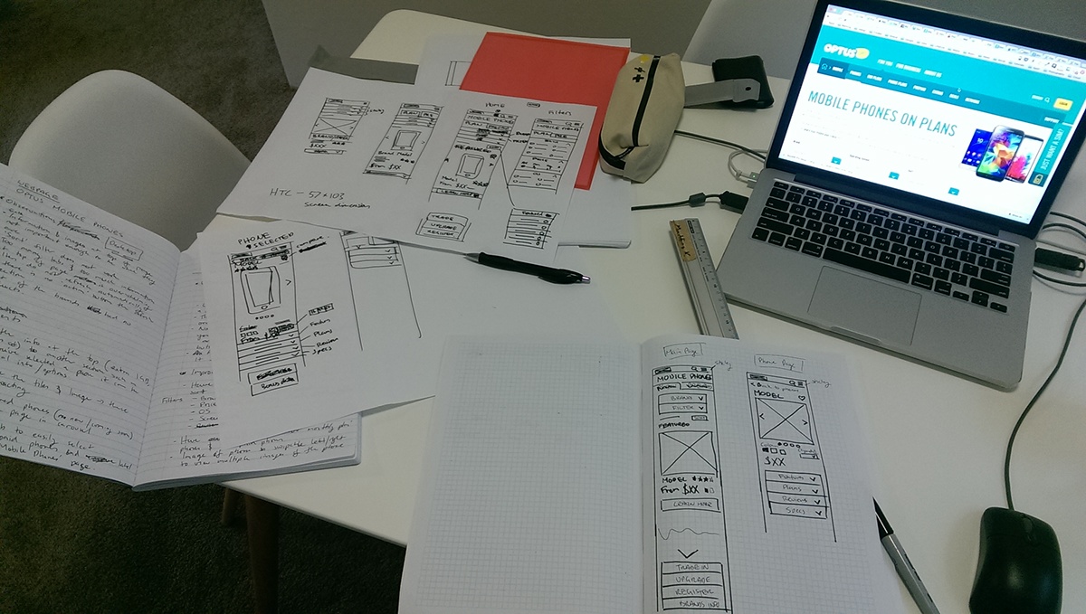 Tractor ux UI wireframes sketches