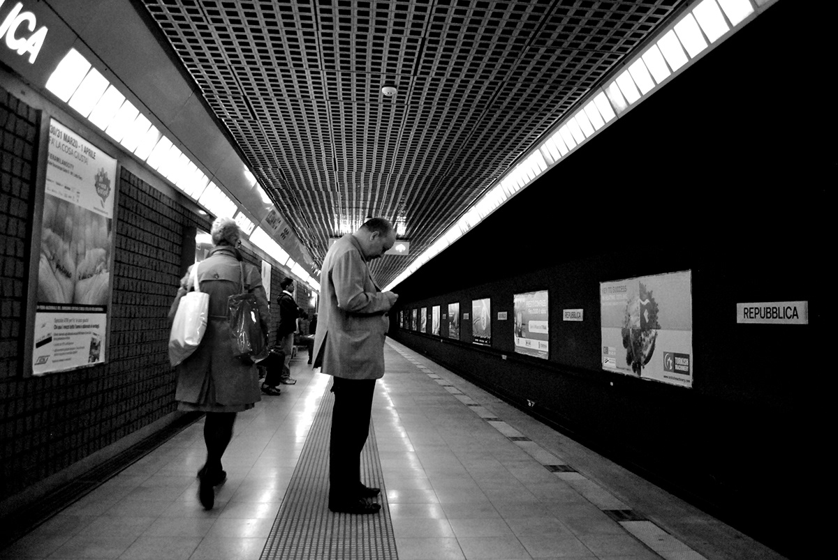 underground milan subway Turin Paris parigi milano torino b&w black White