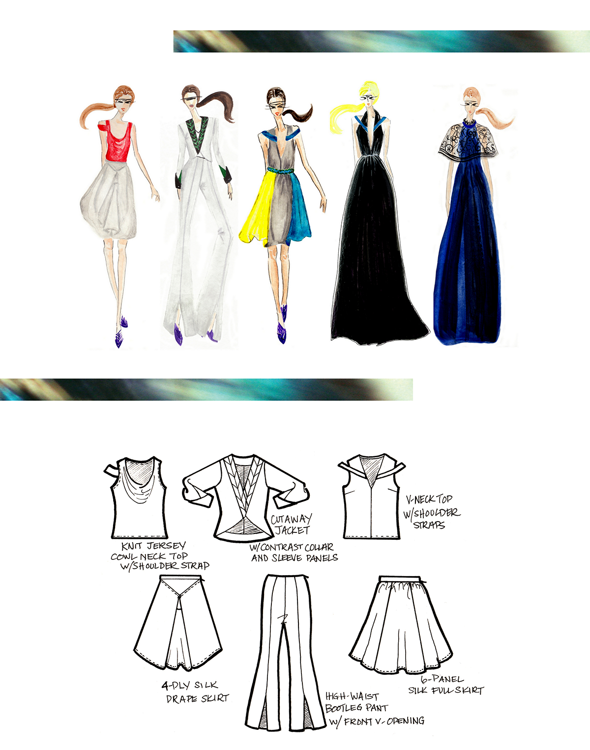 Nirva womenswear Ready-to-Wear Spring summer fashion design fashion portfolio fashion illustration dress gown SILK skirt top pants lace