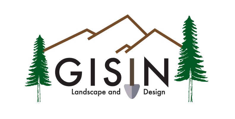 Landscape landscaping logo branding  rebranding trees mountains shovel Futura business