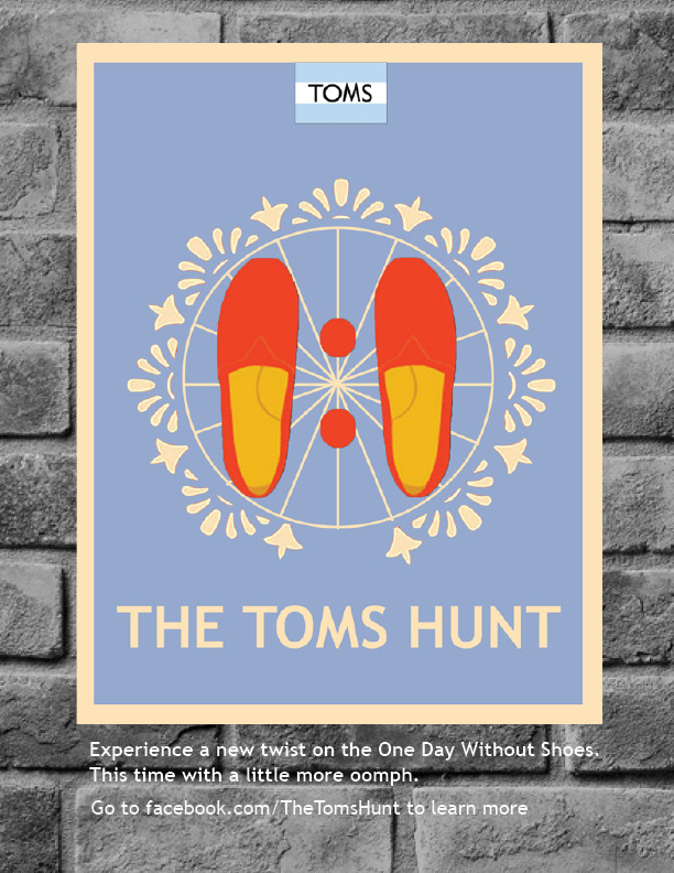 TOMS shoes augmented reality new york city Scavenger hunt geo location one day without