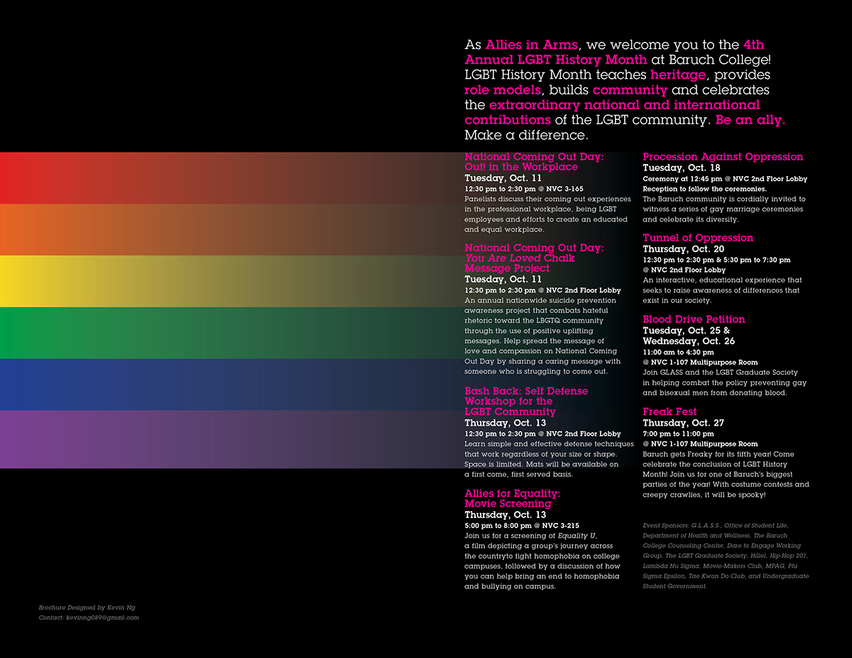 LGBT History Month LGBT Baruch College posters brochures