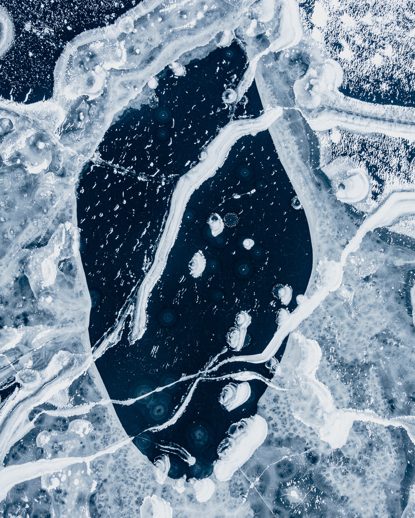 pattern frozen ice lake winter structure blue water cold