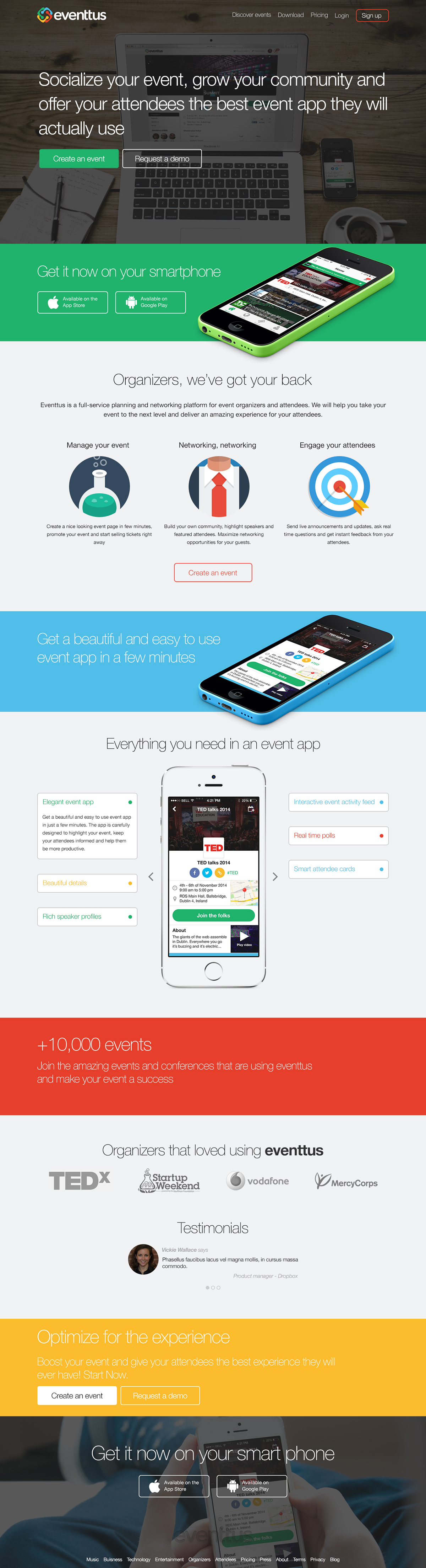 UI ux Responsive mobile flat green red yellow blue minimal bootstrap Colourful  Website iphone ios