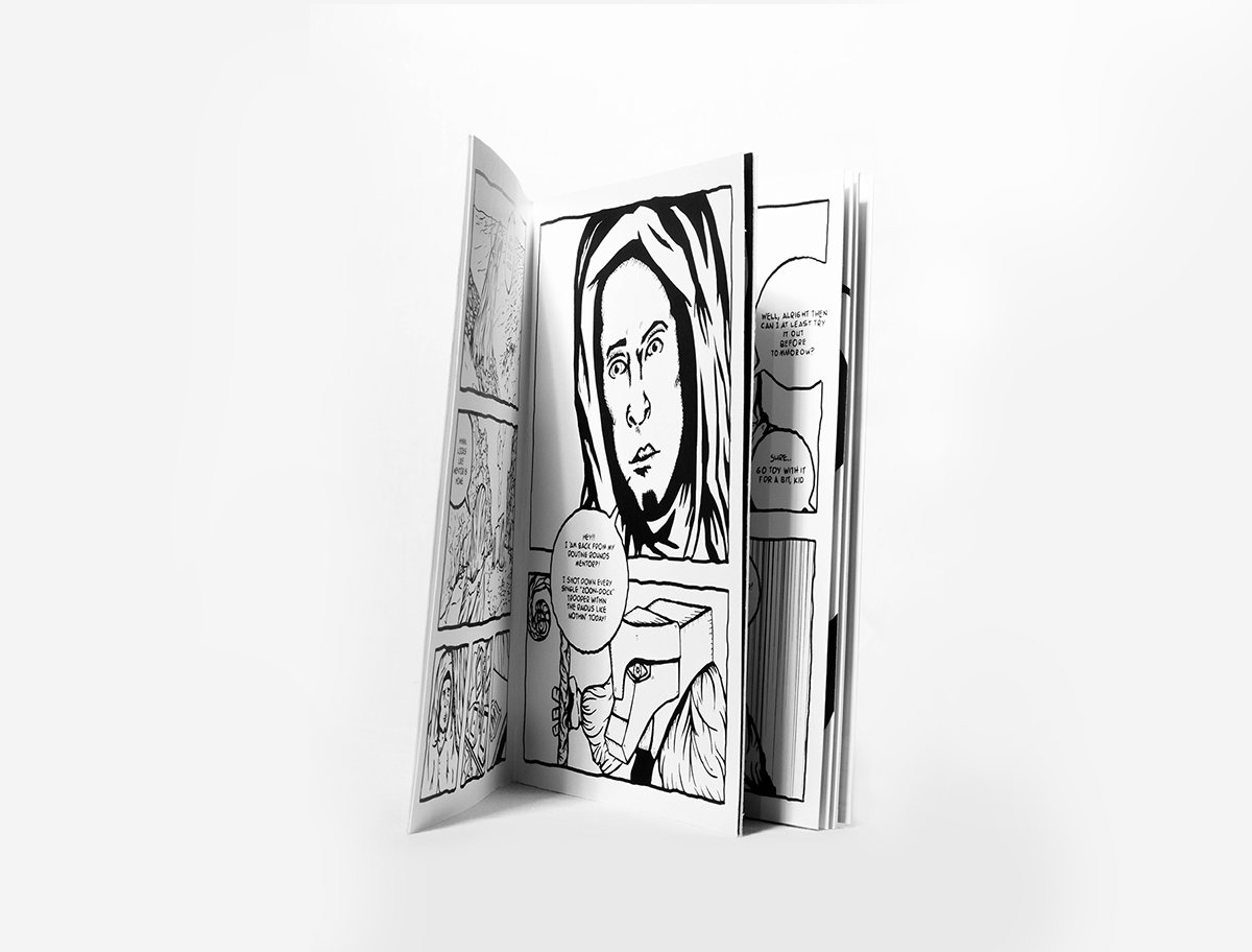 Graphic design novel inking comicbook Zine  short story panels Layout
