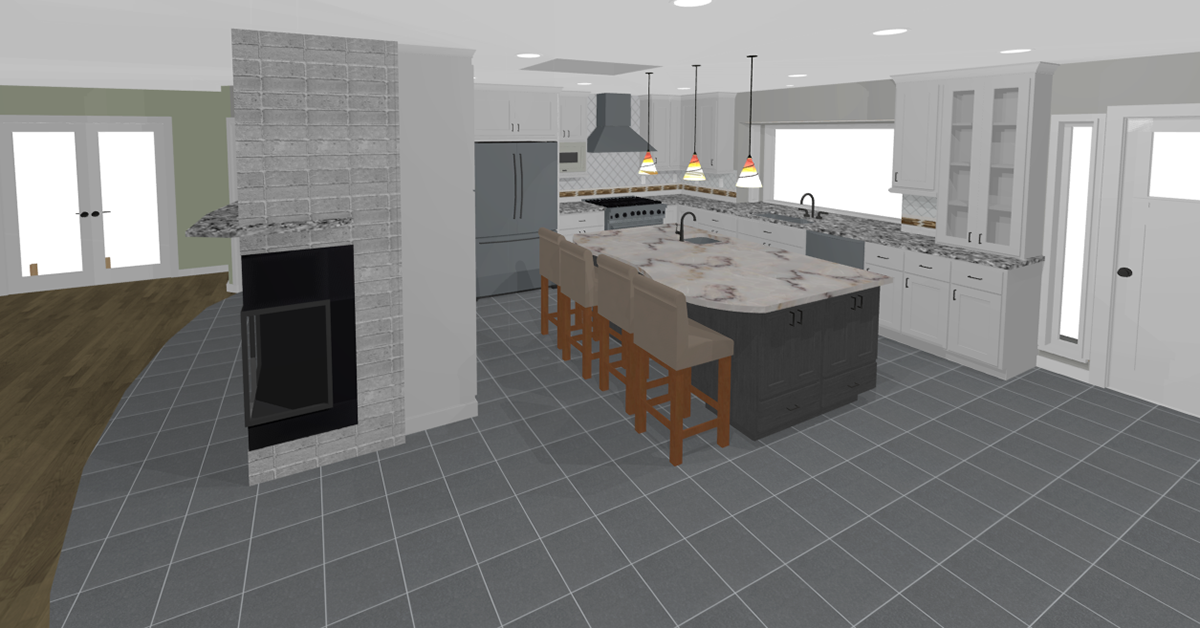 kitchen remodel Kitchen Renovation 3D Rendering 3D Drawing design kitchen design