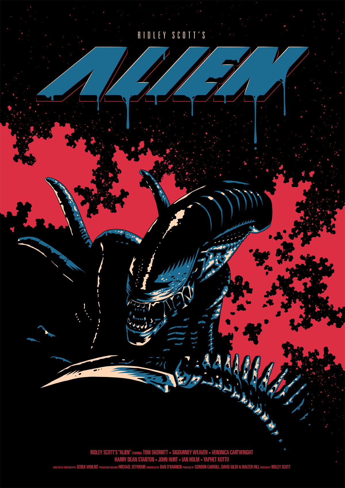 poster monster film poster godzilla alien The Mummy screenprint