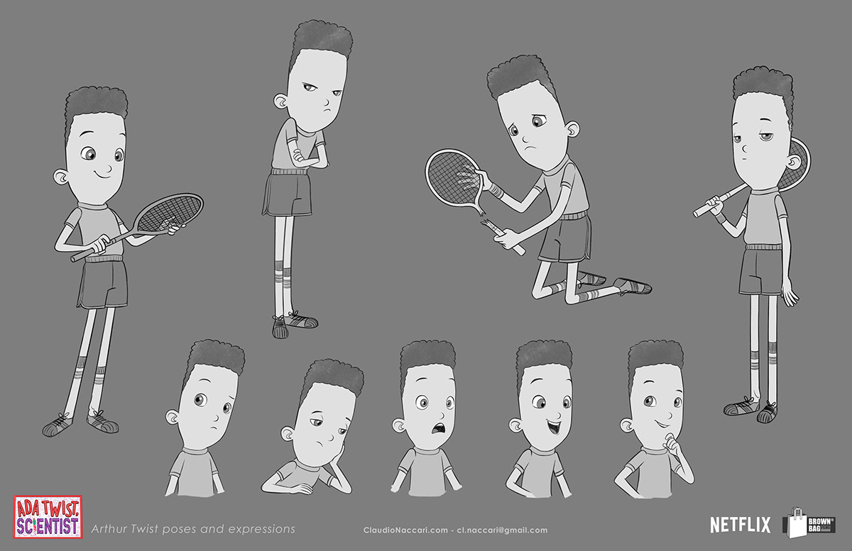 Arthur Twist character design poses and expressions