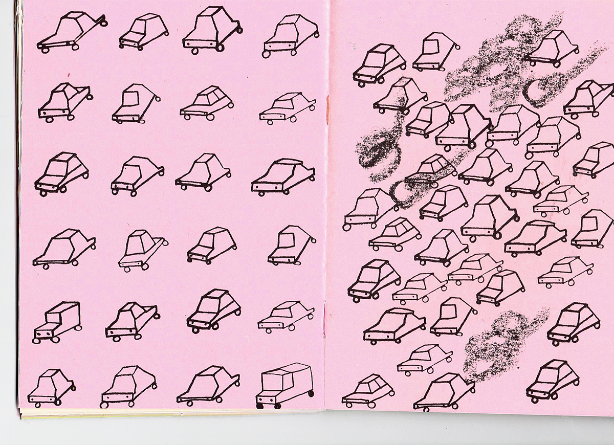 colorful unicorn Flowers sketchbook pink Cars stones yellow paper