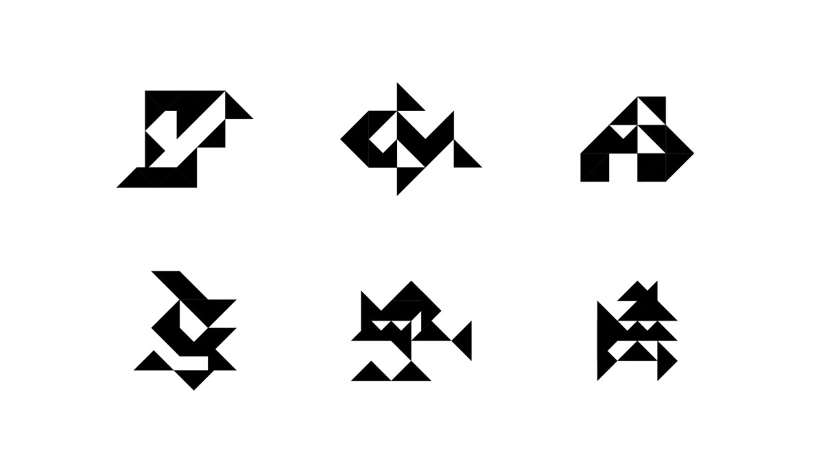 clean flat geometric logofolio logos mark minimal shapes symbol vector