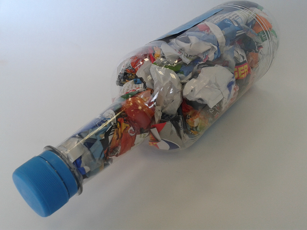 bottle plastic game play experiment recycle tidy mess bored wrapper colour ideas