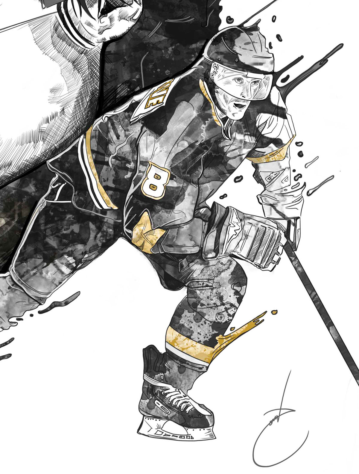 NHL national hockey league ball win champion Il-lustració ilustracion camiseta t-shirt splatter goal sport ice