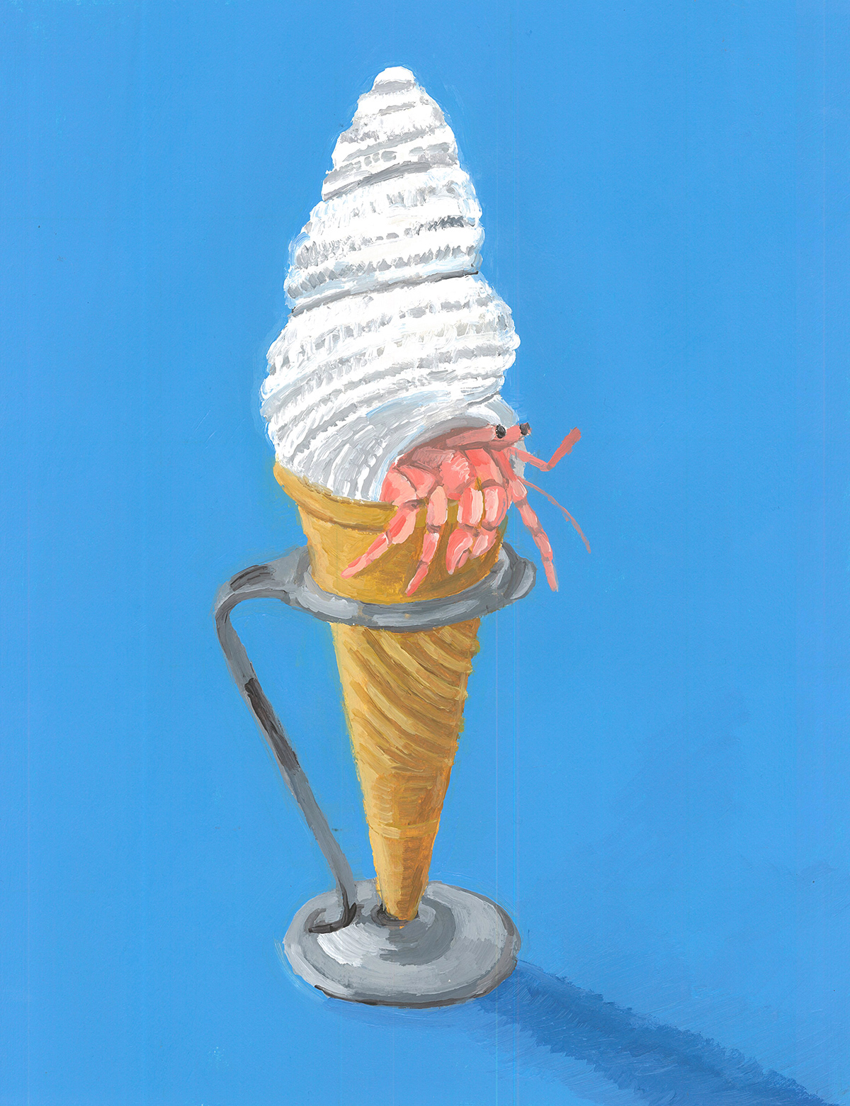 dessert sweet ice cream Food  summer beach acrylic painting painting   analog shellfish