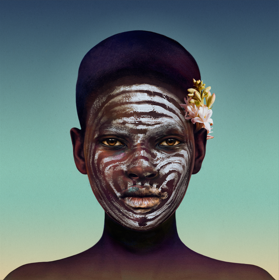 felipe bedoya arte omo africa africanos Fotografía construida acuarela acrilico constructed photograpy
