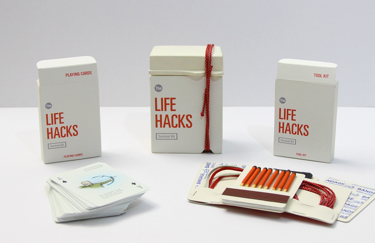 Life Hacks survival kit cards tools home spades clubs hearts diamonds tin deck Playing Cards hacks makerbot
