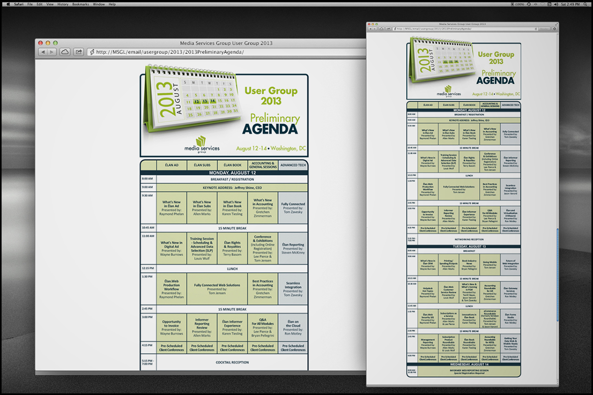 banners postcards floor plans product sheets agendas Email Blasts