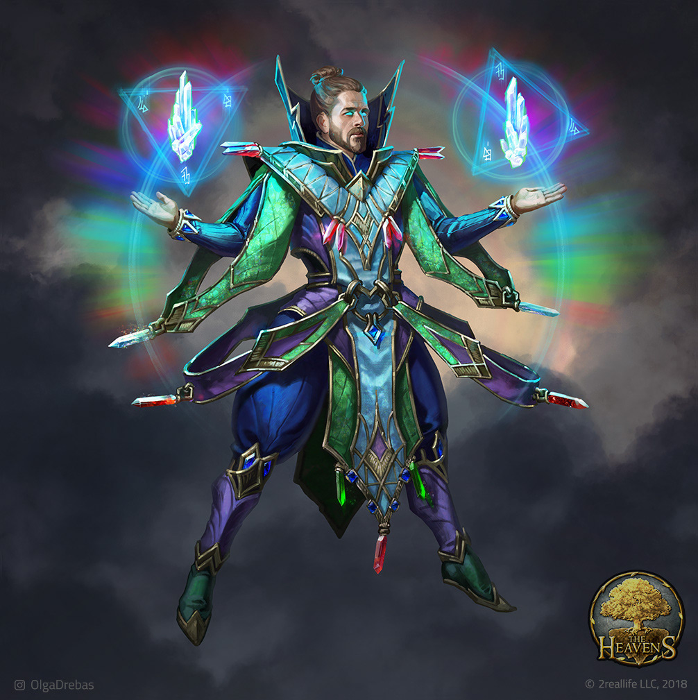 fantasy Character mage sorcerer spellcaster wizard Magic   rainbow crystal