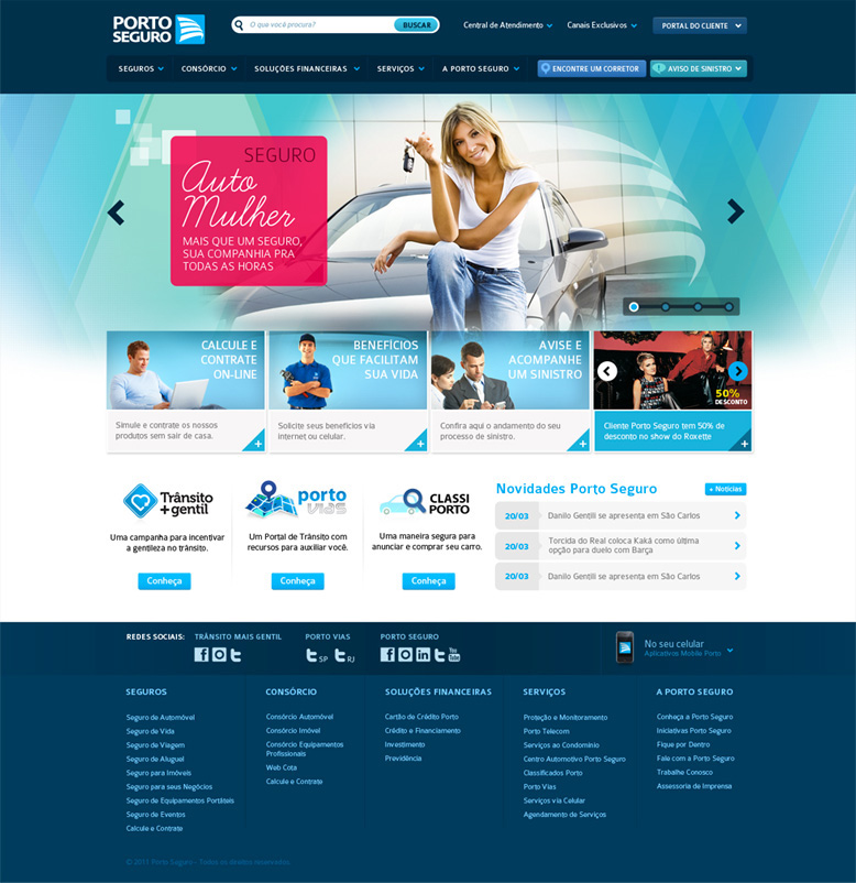 site  website portal  internet sites  blue  white design seguro Interface user